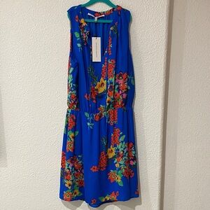 Collective Concepts Vibrant Blue Floral Midi Dress